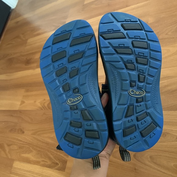 Chaco Z1 EcoTread Spark Striped Blue & Green Hiking Outdoor Sandals Kids Size 11 - Picture 8 of 13